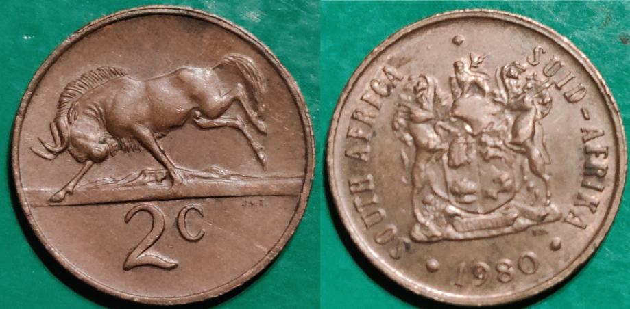 South Africa 2 cents, 1980 ***/