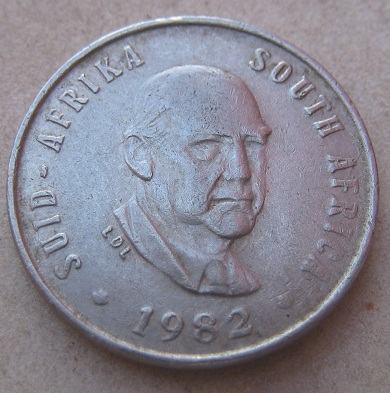 SOUTH AFRICA 5 CENTS 1982 President Vorster