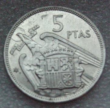 SPAIN 5 PESETAS 1957 (73)