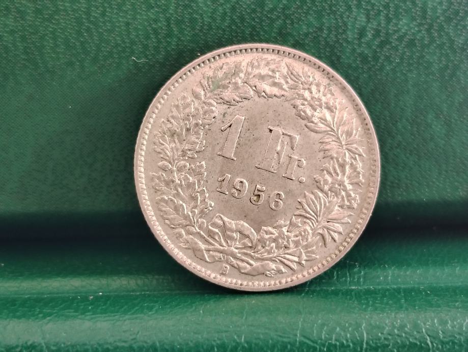 Švicarska 1 francs 1956  - Š031  - SREBRO