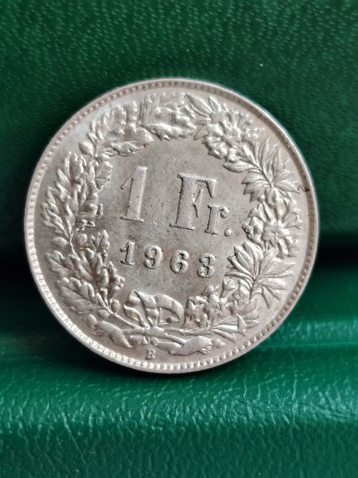 Švicarska 1 francs 1963  - Š030  - SREBRO