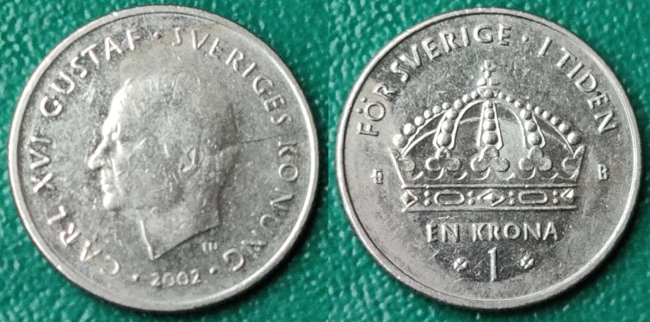 Sweden 1 krona, 2002 ***/