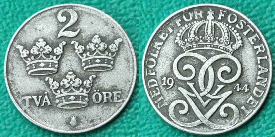 Sweden 2 öre, 1944 ***/