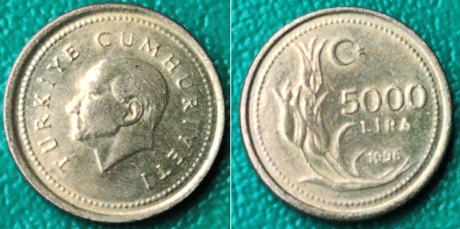 Turkey 5.000 lira, 1996 ***/