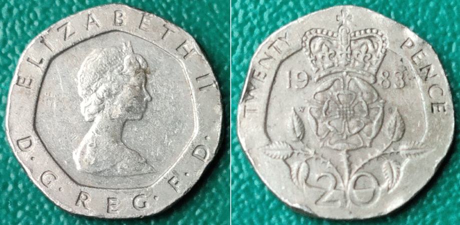 United Kingdom 20 pence, 1983 ***/