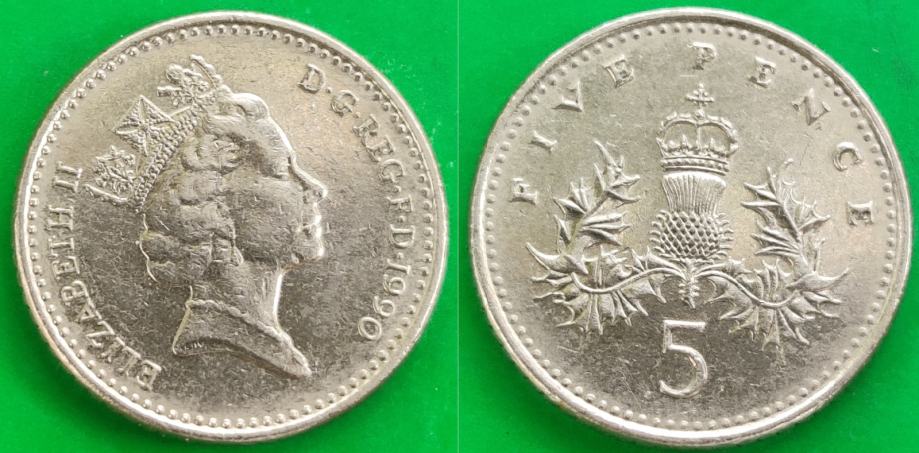 United Kingdom 5 pence, 1990 /