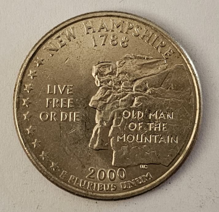 UNITED STATES- QUARTER DOLLAR 2000. P, NEW HAMPSHIRE