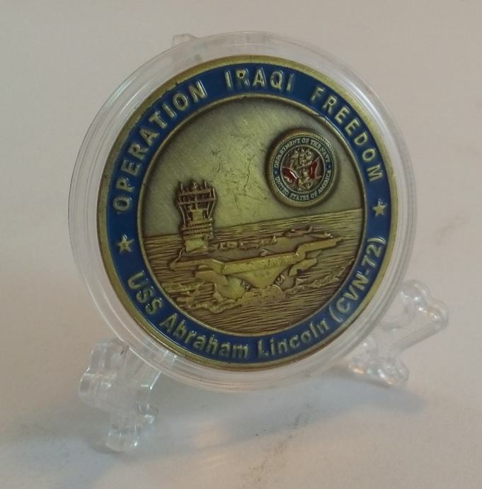 uss abraham lincoln--challenge coin