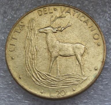 VATICAN CITY 20 LIRE 1970