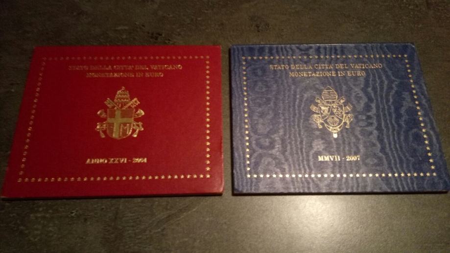 VATICAN Folderi za euro kovanice 2004. i 2007.