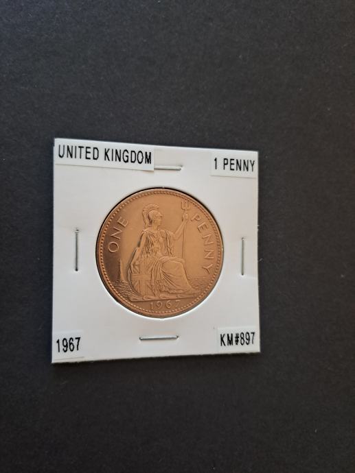 Velika Britanija (United Kingdom) 1 Penny 1967 UNC