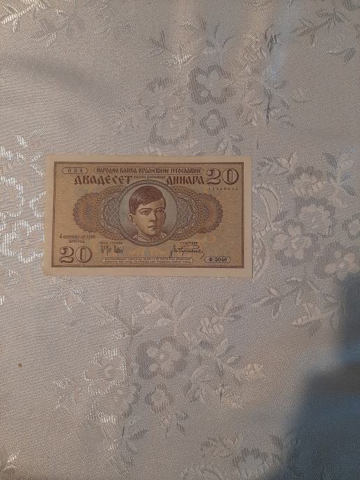 20 dinara 1936  Kr.Jugoslavija