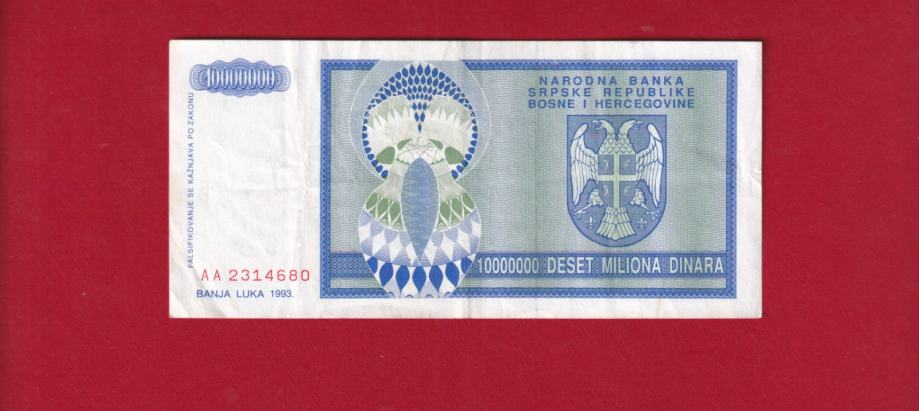 2040 -  BANJA LUKA 10 000 000 DINARA 1993  AA2134680