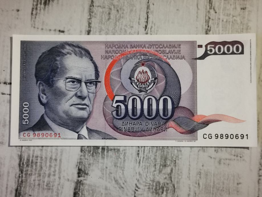 5 Hrvatskih Kuna, 100 000 Hrvatskih Dinara, 5000 Dinara, Tito