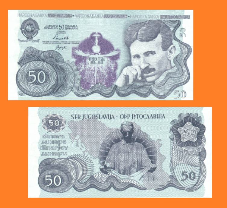 50 DINARA 2023  SPOMENIK - NIKOLA TESLA UNC