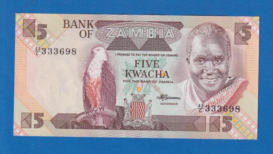 5194  / ZAMBIA 5 KWACHA ND 1995  / UNC / ORIGINALNA NOVČANICA