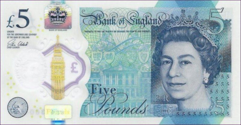 Bank of England 5 Pounds (polymer) UNC