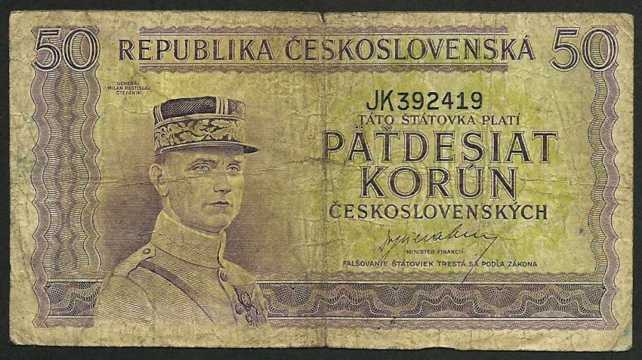 ČEHOSLOVAČKA   50 KORUN  (1945.)