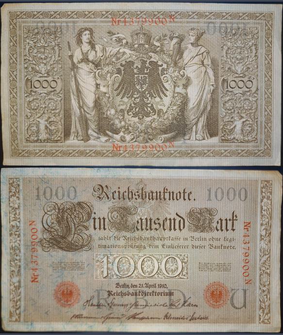 GERMANY / NJEMAČKA (1910) 1000 Mark