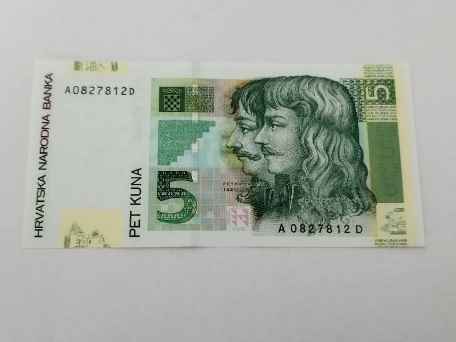 HRVATSKA 5 KUNA 2001 GODINA UNC