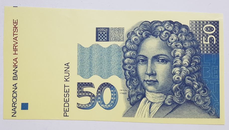 HRVATSKA, 50 KUNA, 1993, PROBNI TISAK NOVČANICE