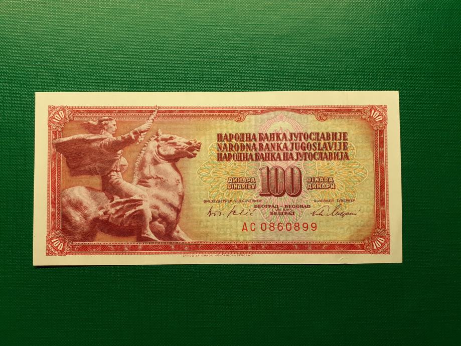 JUGOSLAVIJA - 100 DINARA - 1965