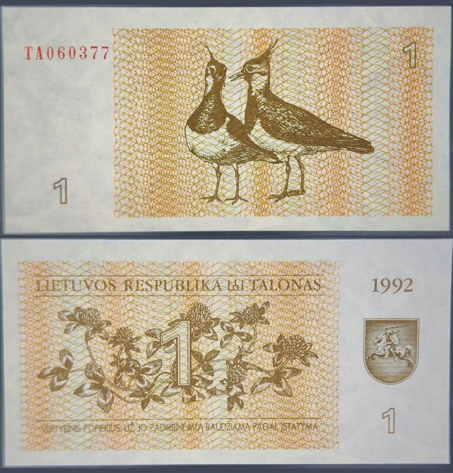 LITHUANIA / LITVA (1992) 1 Talonas "Coupon" UNC