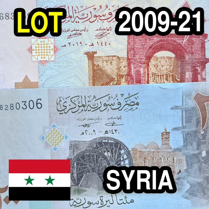 LOT Syria / Sirija - 100, 200 Pounds (2009-21) UNC