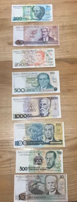 Mix lot 8 raznih novčanica | BRAZIL | UNC (1€ komad)