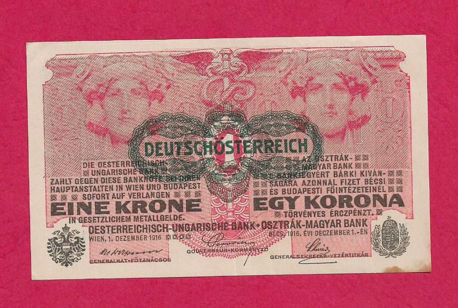 Njemačka Austrija 1 Krona 1916 DeutschOsterreich Wien