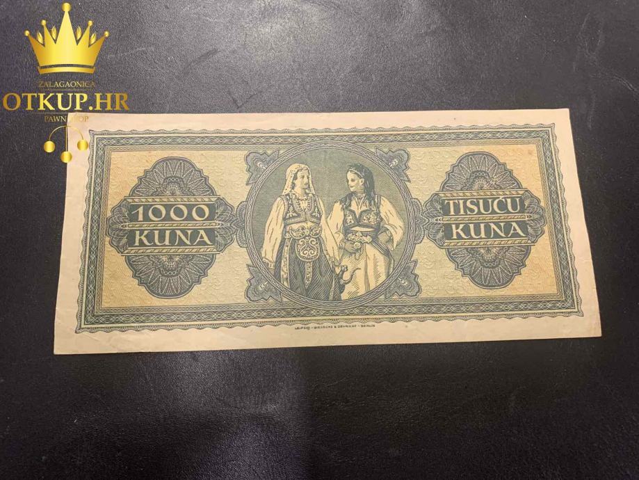 NOVČANICA 1000 KUNA NDH 1. RUJNA 1943. / R1, RATE