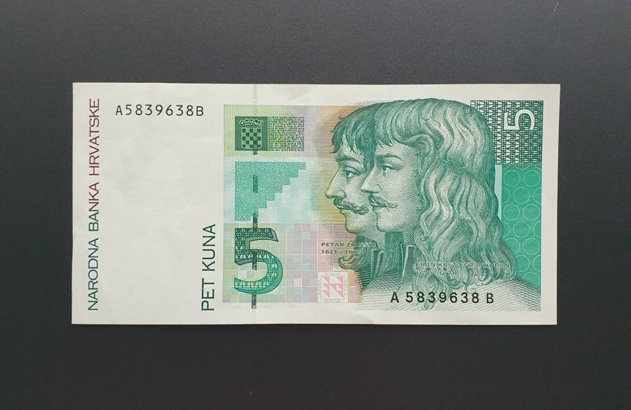 Novčanica 5 kuna 1993.