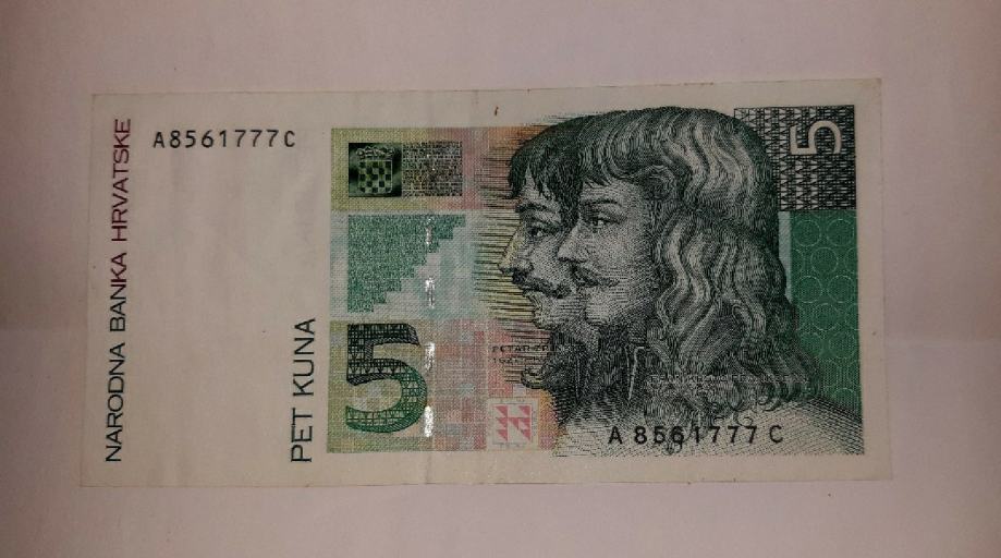 Novcanica 5 kuna, 1993.