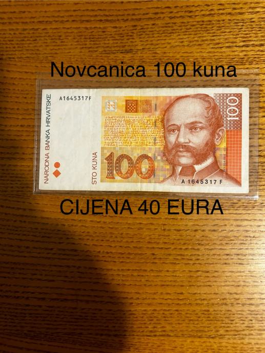 Prodajem novčanicu od 100 kuna tiskane1993 godine