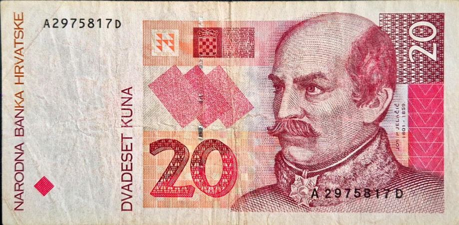 REPUBLIKA HRVATSKA 20 KUNA 1993.