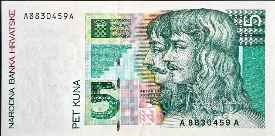 REPUBLIKA HRVATSKA 5 KUNA 1993.