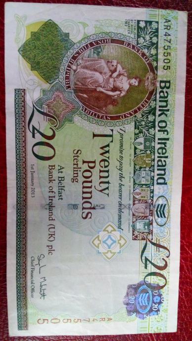 Sjeverna Irska £20 2013. (vf)