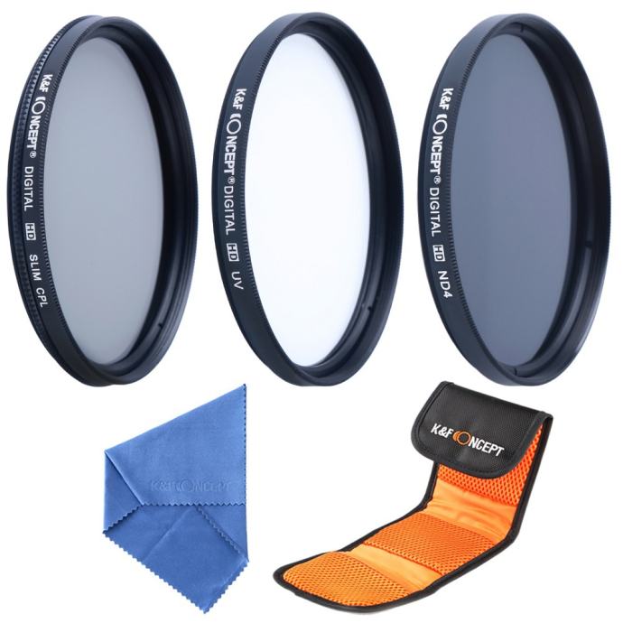 K&F Concept 67mm Slim UV CPL ND4 Filter kit