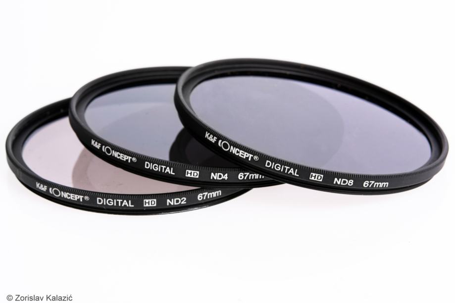 Set 67 mm ND filtera K&F Concept - ND2, ND4, ND8