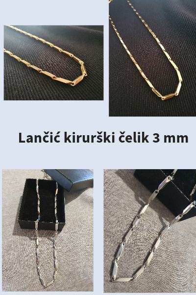 Lančić kirurški čelik širine 3 mm