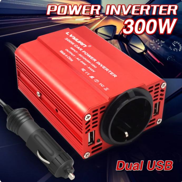 Inverter napona 300/150W sa 12V DC na  220V AC sa 2 USB 5V