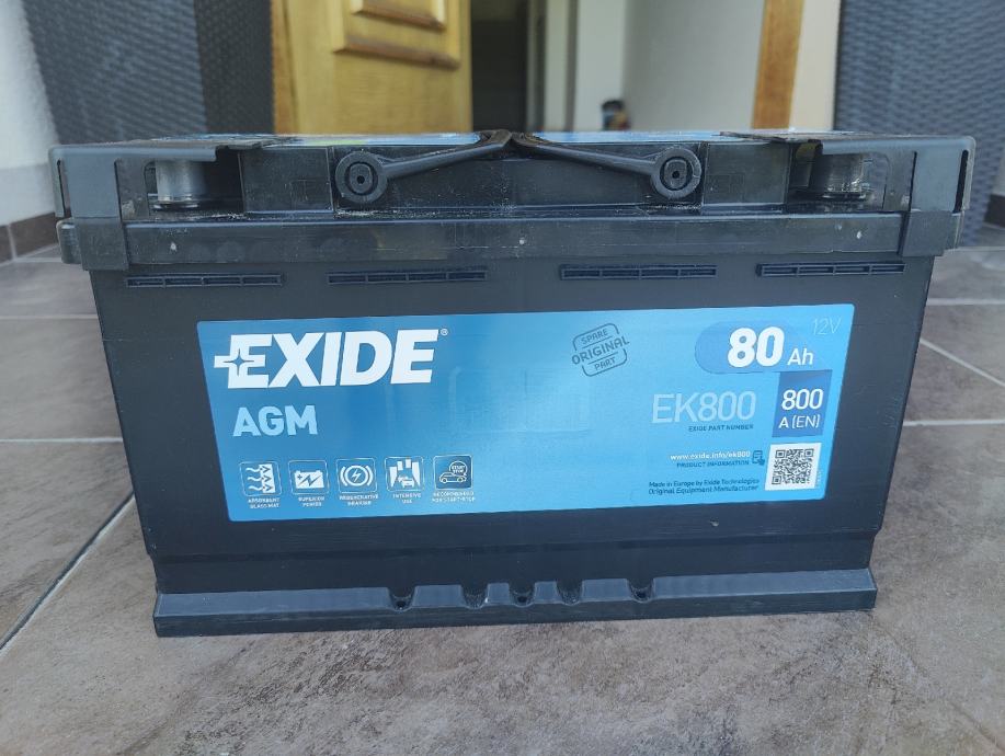 AKUMULATOR EXIDE START/STOP AGM EK800 80AH D+ 315X175X190(800A)