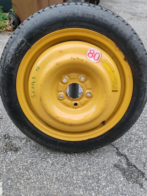 Rezervni kotač, 135/80/R16, 5x114,3, - CIJENA NIJE FIKSNA, HONDA