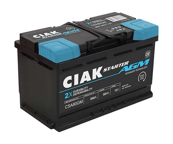 Start-Stop AGM Akumulator CIAK 80Ah 12V D+