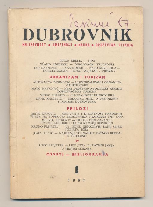 Časopis Dubrovnik 1/1967