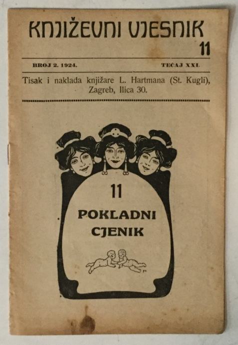 Književni Vjesnik 2 /1924. 11. Pokladni Cjenik