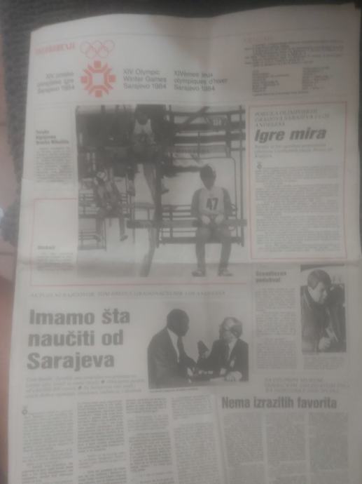 OSLOBOĐENJE NOVINE ZOI 84  SARAJEVO 07.02.1984 RIJETKO