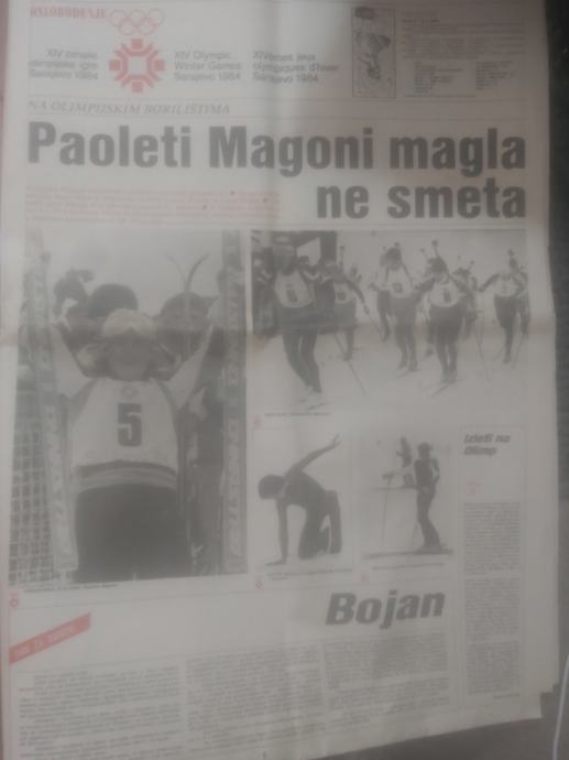 OSLOBOĐENJE NOVINE ZOI 84  SARAJEVO PAOLETTA MAGONI 18.02.1984 RIJETKO