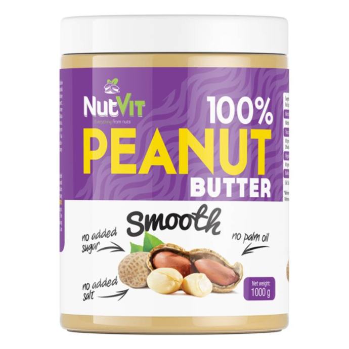 NutVit 100% Peanut Butter (kikiriki maslac) 1kg - glatki