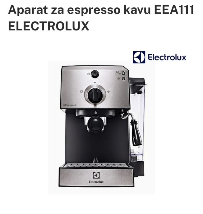 Electolux EEA111 aparat za espresso kavu